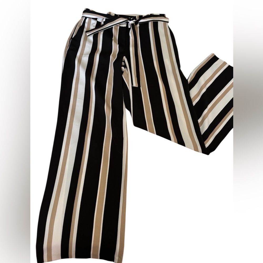 Alfani Women’s Palazzo Casual Multicolored Striped Wide Legged Flare Pants Sz 8